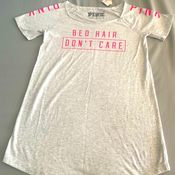 🌟SALE🌟NWT PINK Victoria’s Secret Sleepshirt, White/Pink - Picture 4 of 6